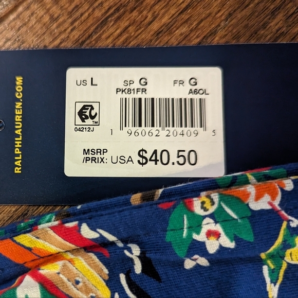 Polo Ralph Lauren Men's Blue tropical vacation Polo Bear sleep short Size L NWT - Picture 15 of 15